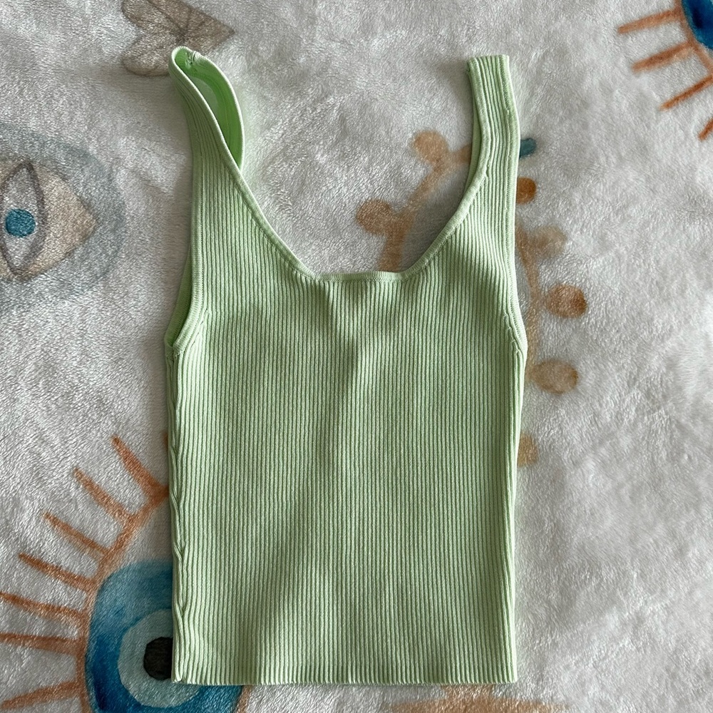 Zara Ribbed Cropped Tank Top - Picture 2 of 6